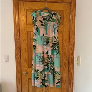 Tropical Print Maxi Dress